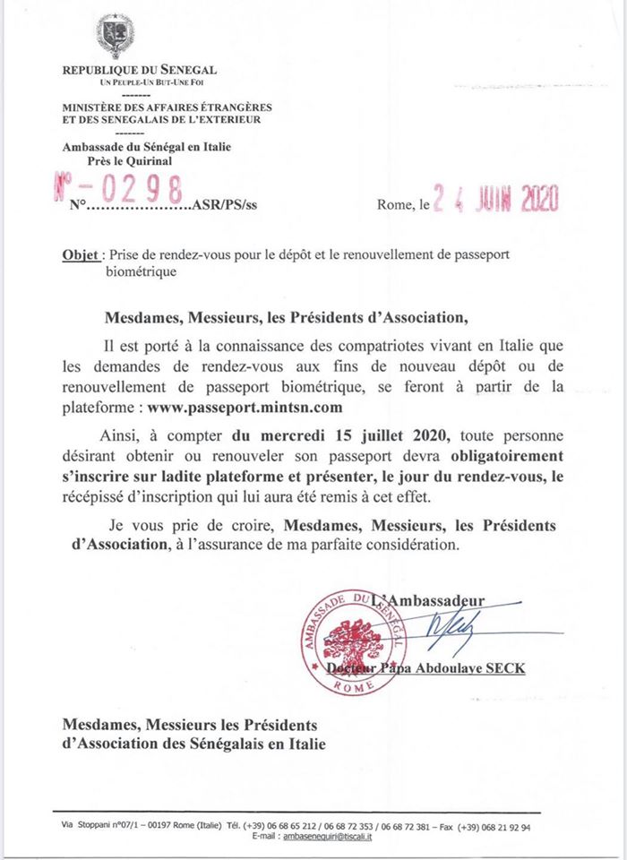amb itali - Italie - (Documents) : Air Sénégal , fait son méa culpa et rembourse les sénégalais qui ont acheté des billets trés chers auprès de la compagnie.