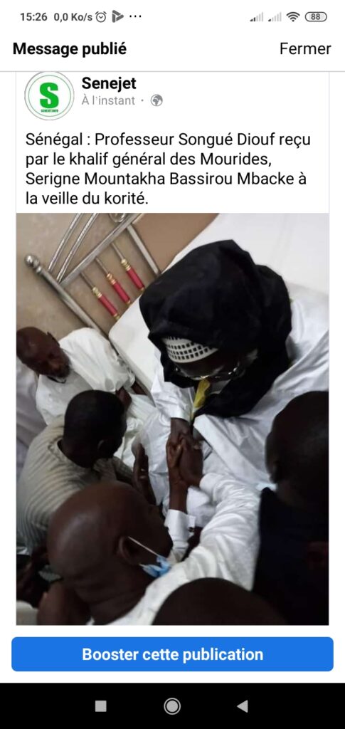Screenshot 2021 05 14 15 26 54 292 com.facebook.lite  485x1024 - Sénégal-Touba: Professeur Songué Diouf reçu par le khalif général des Mourides.