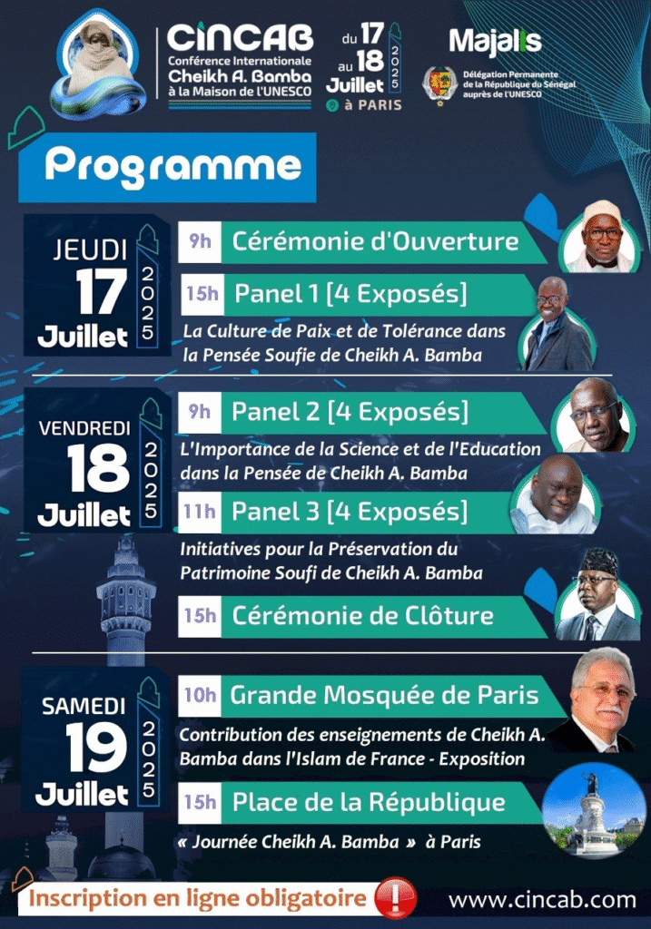 France - Paris accueille les Journées Cheikh A. Bamba : Paix, Savoir et Héritage Soufi à l'honneur à l'UNESCO(Voici le programme des trois jours). image 9 717x1024 - France - Paris accueille les Journées Cheikh A. Bamba : Paix, Savoir et Héritage Soufi à l'honneur à l'UNESCO(Voici le programme des trois jours).