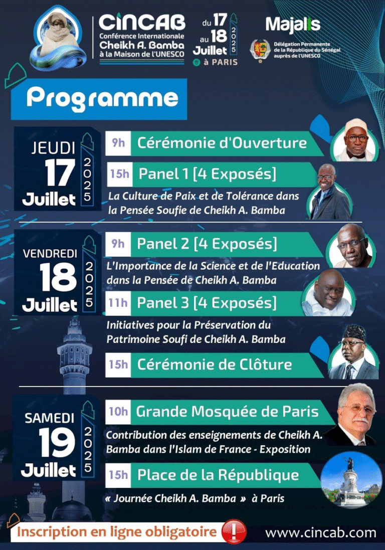 image 9 768x1097 - France - Paris accueille les Journées Cheikh A. Bamba : Paix, Savoir et Héritage Soufi à l'honneur à l'UNESCO(Voici le programme des trois jours).