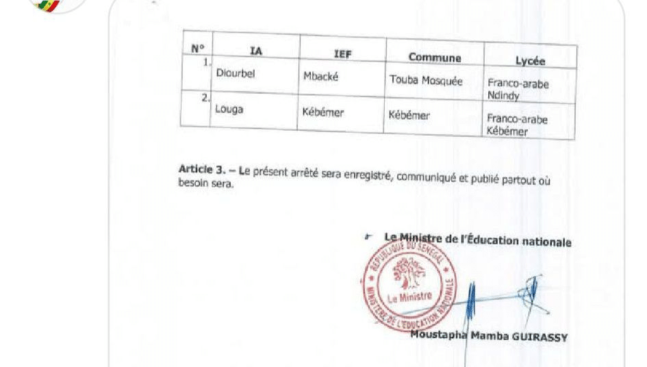 Sénégal - Touba Mbacké franchit une étape historique : son premier lycée franco-arabe ouvre ses portes ! image 4 - Sénégal - Touba Mbacké franchit une étape historique : son premier lycée franco-arabe ouvre ses portes !